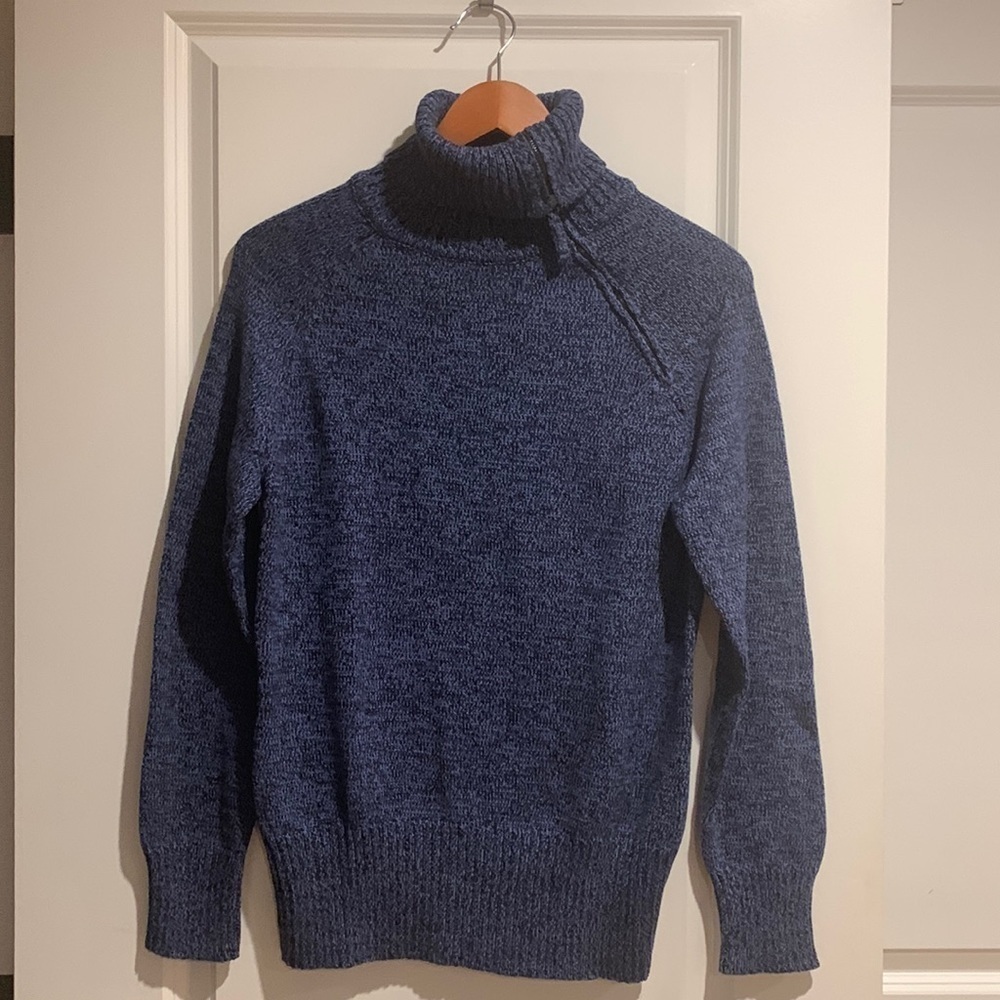 Karen Scott Sweater Zipper Neck Cowl Sweater Size Small